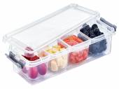 4x compartment flat storage box, 2.5l (14x36x2cm)* 4x compartment flat storage box, 2.5l (14x36x2cm)*