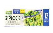 Box 12, large ziplock food bags (22x22cm)* Box 12, large ziplock food bags (22x22cm)*
