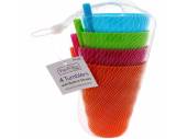 Pack 4, tumblers with built in straw.