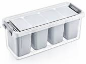 4x compartment storage box, 3.5l (14x36x9cm)* (USE 02 1066) 4x compartment storage box, 3.5l (14x36x9cm)* (USE 02 1066)