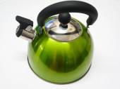 2ltr Green/black boxed whistling kettle.