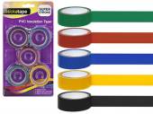 Pack 5, coloured pvc insulation tape*   (13mm x 3.6m)