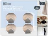 Pack 4, self adhesive metal hooks (holds up to 0.5kg)*