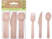 15pc biodegradable wooden cutlery set*