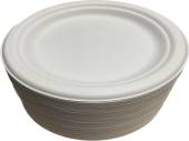 Pack 100, 18cm bagasse compostable plates REDUCED Pack 100, 18cm bagasse compostable plates REDUCED
