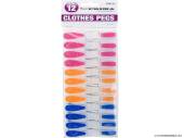 Pack 12, plastic clothes pegs*