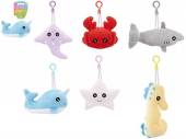 8cm plush sealife keyring - 6asstd.