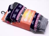 Pack 3, Heatguard ladies patterned thermal socks. Pack 3, Heatguard ladies patterned thermal socks.