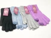 Ladies textured touch screen gloves - 4/cols.