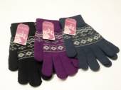 Ladies fairisle glitter gloves - 3/cols.