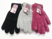 Ladies chenille gloves - 3/cols.