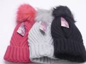 Ladies knitted bobble hat - 3/cols. Ladies knitted bobble hat - 3/cols.