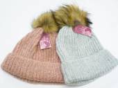 Ladies knitted bobble hat - 2/cols.
