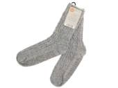 Cable knit grey slipper socks with grips.
