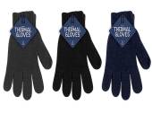 Mens thermal knitted gloves - 3/cols.