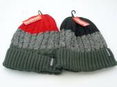 Striped knitted hat with fleece lining - 2asstd.