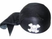 Adult black pirate skull cap, dia 20cm