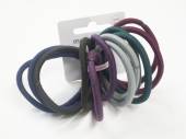 Pkt 12, 4mm snag free dark mix hair bands. Pkt 12, 4mm snag free dark mix hair bands.