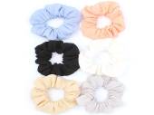 Pleated fabric scrunchie (11cm) - 6/cols.