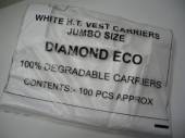  Strong white carrier bags, (25 micron), size 12"x18"x23",...