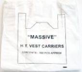 "Massive" white carrier bags,16x24x30. pkt100. *