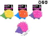 Hedgehog dog toy with squeak - 3/cols. Hedgehog dog toy with squeak - 3/cols.