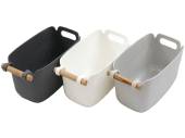P/p storage basket with wood handle - 3/cols*
(25x15x12cm)