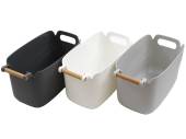 P/p storage basket with wood handle - 3/cols*
(36x21x17cm)