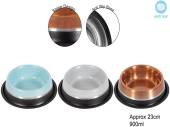23cm stripe s/s pet bowl* 23cm stripe s/s pet bowl*