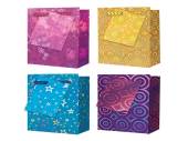 Pkt 12, Holographic gift bags SMALL - 4/cols*