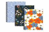 Floral A5 spiral note book - 3asstd* Floral A5 spiral note book - 3asstd*