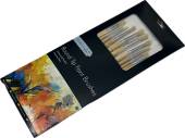 Pack 12, asstd sizes, round tip paint brushes.
