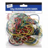 Pack coloured elastic bands (100g)*