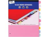 Pack 10, A4 index dividers*