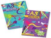 Pack 20 sheets A3 white paper sketch pad - 2asstd*
