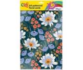 Pack 10, A4 floral pattern card*