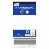 Pkt 50, dl white envelopes*