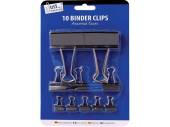 Pack 10, asstd sizes binder clips*