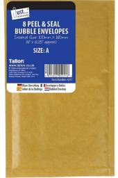Pkt 8, peel and seal bubble envelopes (100x160mm)