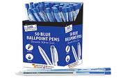 Box 50, blue ballpoint pens