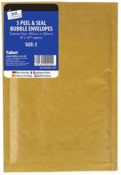 Pack 5, size C bubble envelopes (150x215mm)