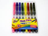 Pkt 8, thick & thin fibre pens*