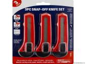 3pc snap-off knife set* 3pc snap-off knife set*