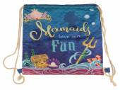 Mermaids slogan drawstring bag (33x43cm)