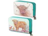 Highland Coo zip around purse - 2asstd. Highland Coo zip around purse - 2asstd.