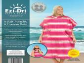 Ezi-Dri adult poncho and changing robe - pink stripe
(one size)