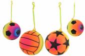 Patterned neon ball with clip - 4asstd.
