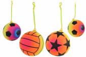 Patterned neon ball with clip - 4asstd. Patterned neon ball with clip - 4asstd.