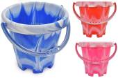 Round marble castle bucket, H14cm - 3/cols* Round marble castle bucket, H14cm - 3/cols*