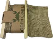Wooden eco crab line with separate hessian bait bag.